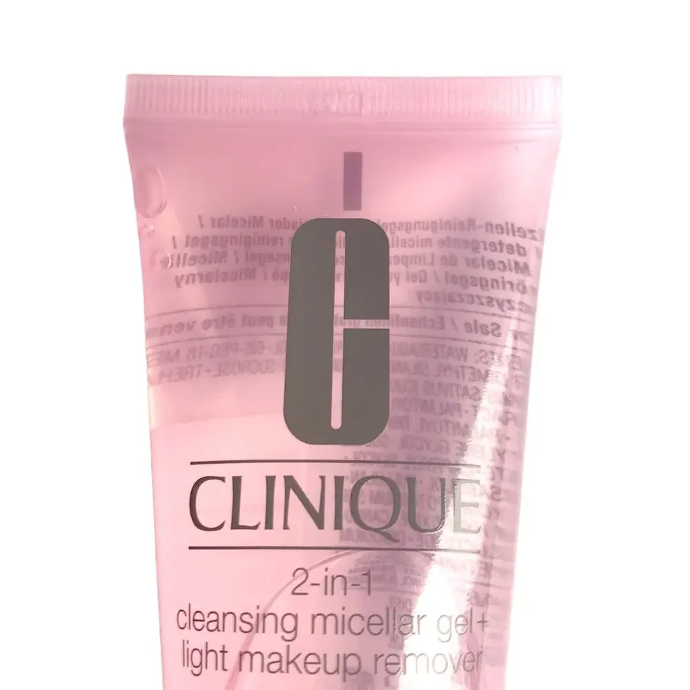 Clinique 2 in 1 Cleansing Micellar Gel Light Makeup Remover 1oz Travel Size NWOT
